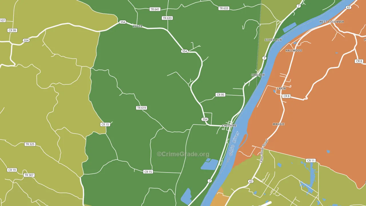 45620, OH Map of Drug-Related Crime Rates