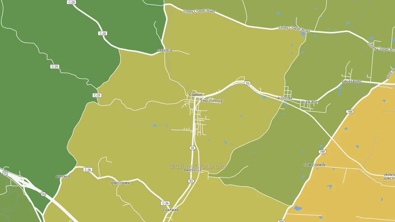 45621, OH Map of Drug-Related Crime Rates