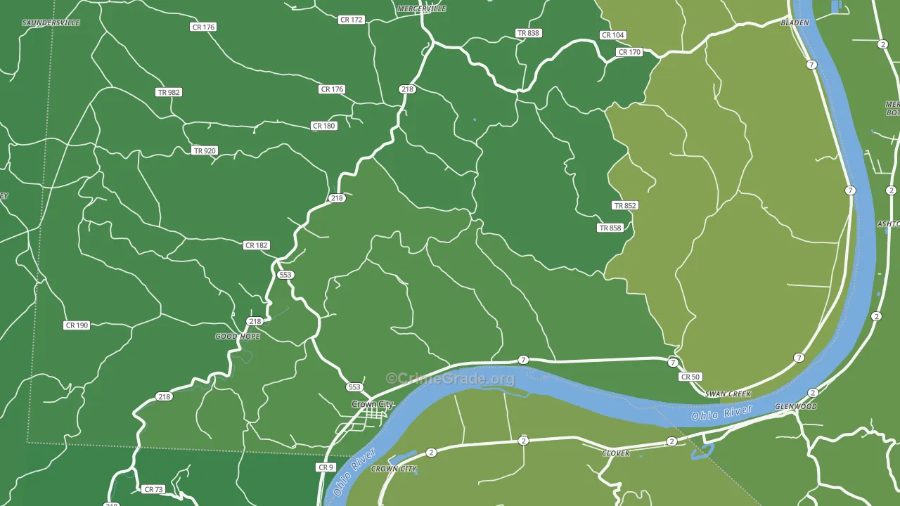 45623, OH Map of Drug-Related Crime Rates