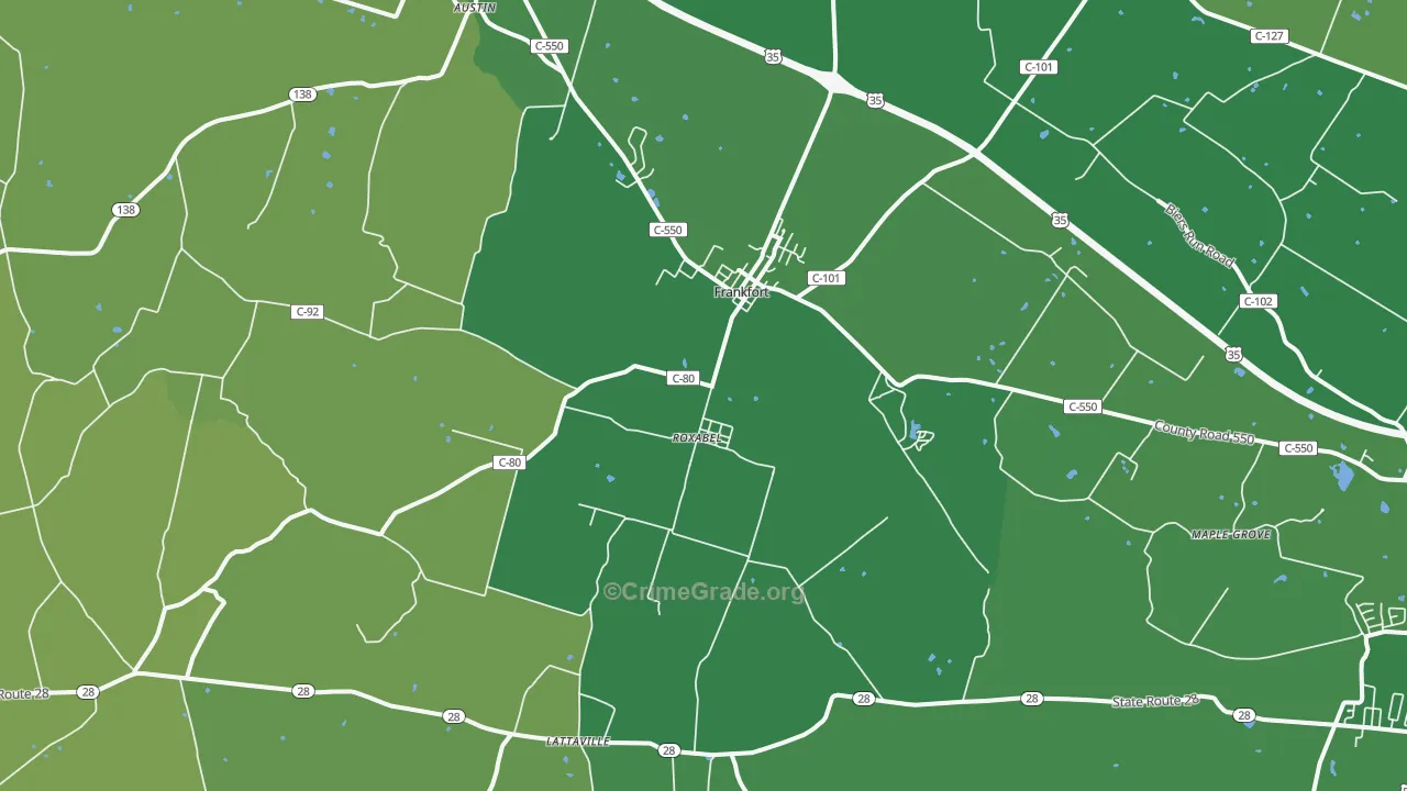 45628, OH Map of Drug-Related Crime Rates