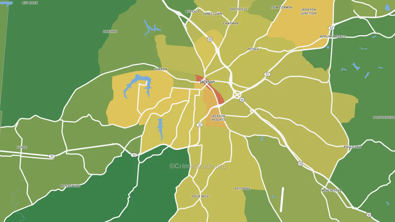 45640, OH Map of Drug-Related Crime Rates