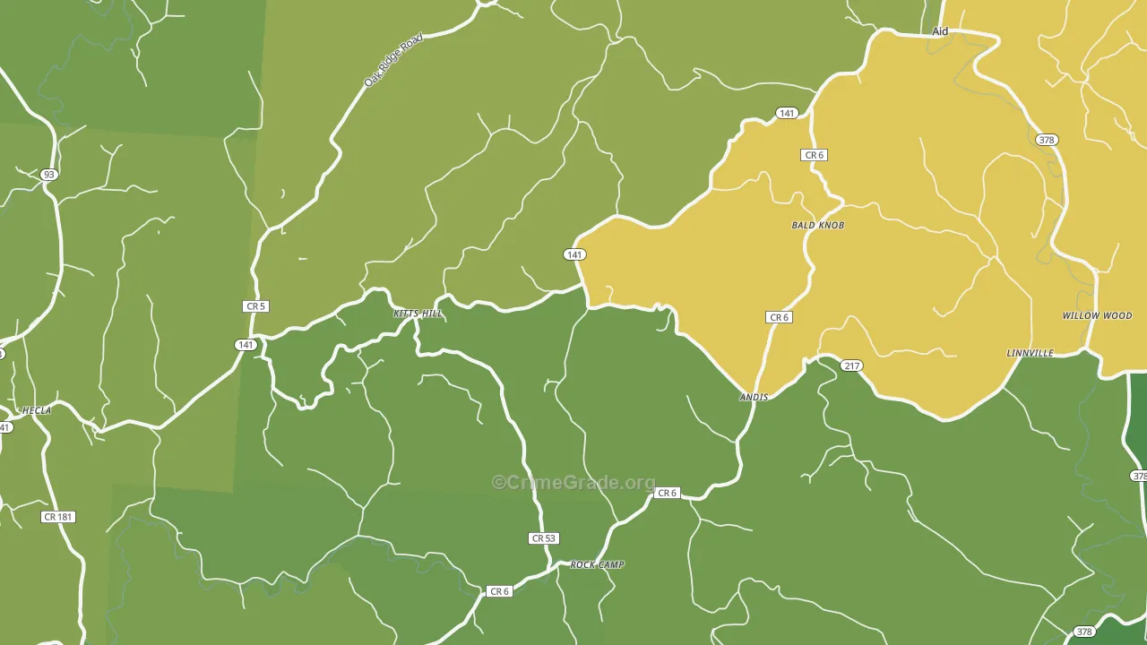 45645, OH Map of Drug-Related Crime Rates