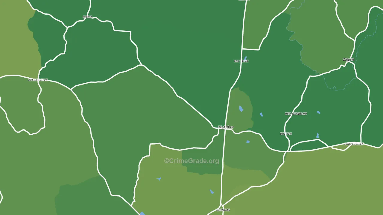 45651, OH Map of Drug-Related Crime Rates