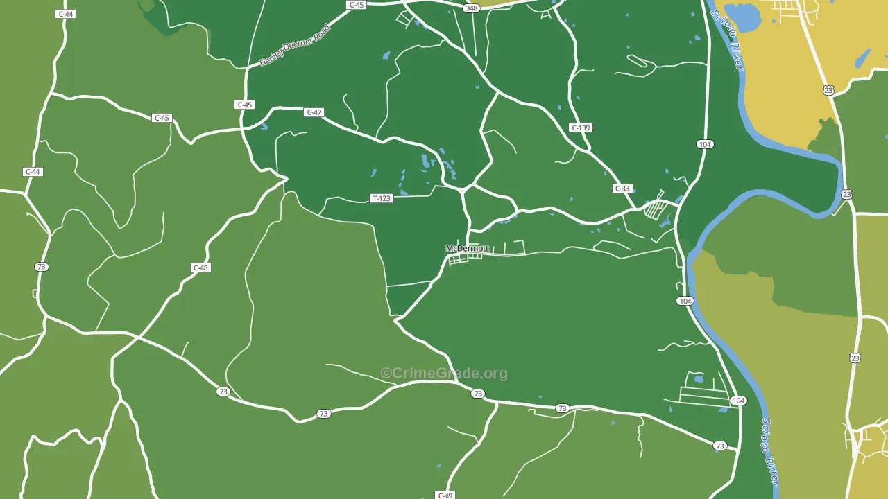 45652, OH Map of Drug-Related Crime Rates