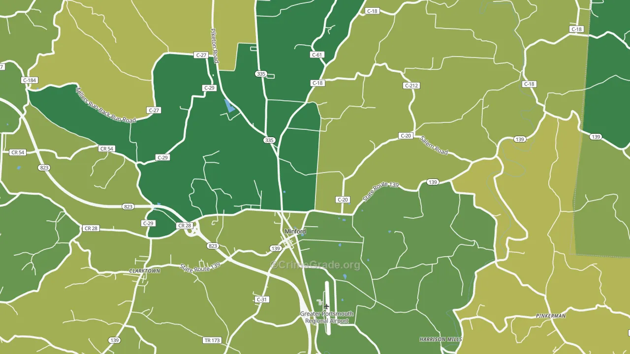 45653, OH Map of Drug-Related Crime Rates