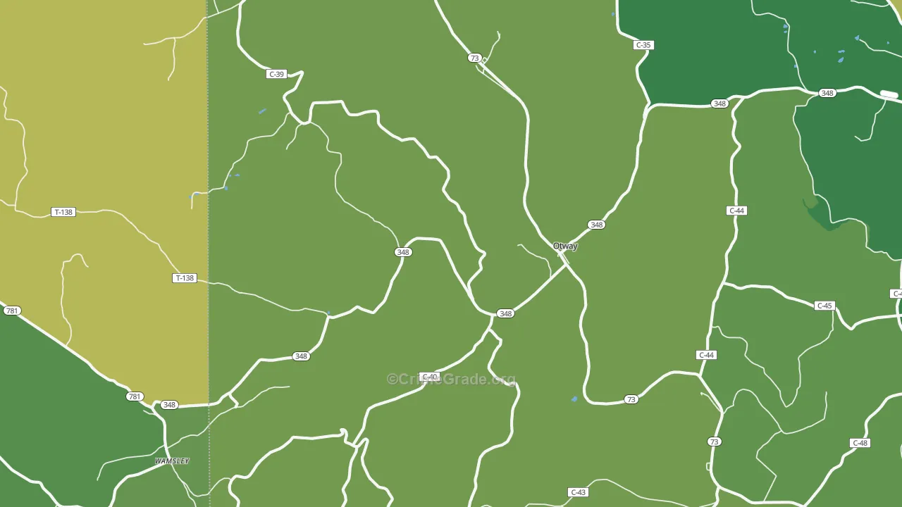 45657, OH Map of Drug-Related Crime Rates