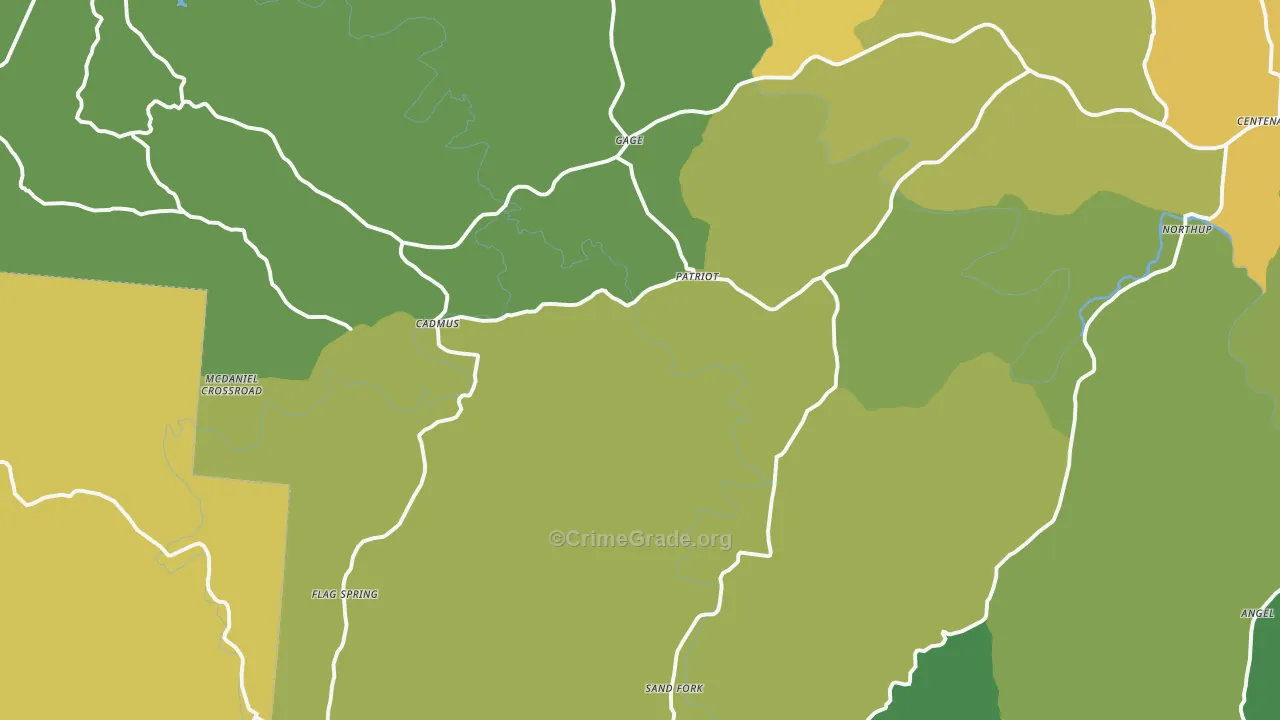 45658, OH Map of Drug-Related Crime Rates