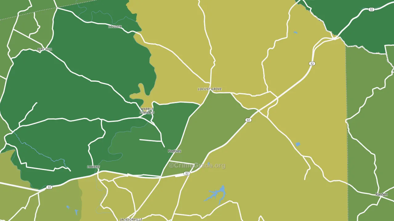 45660, OH Map of Drug-Related Crime Rates