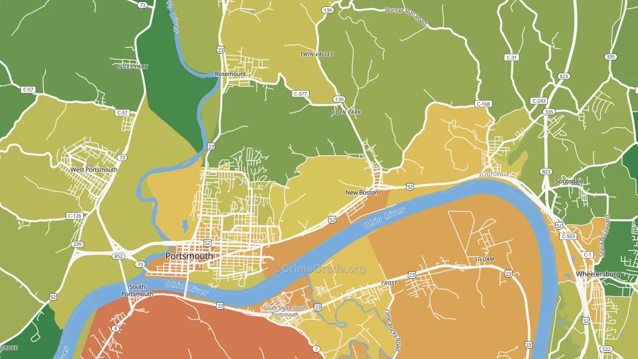 45662, OH Map of Drug-Related Crime Rates