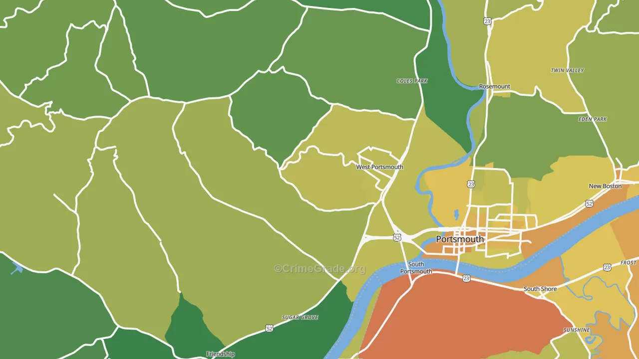 45663, OH Map of Drug-Related Crime Rates