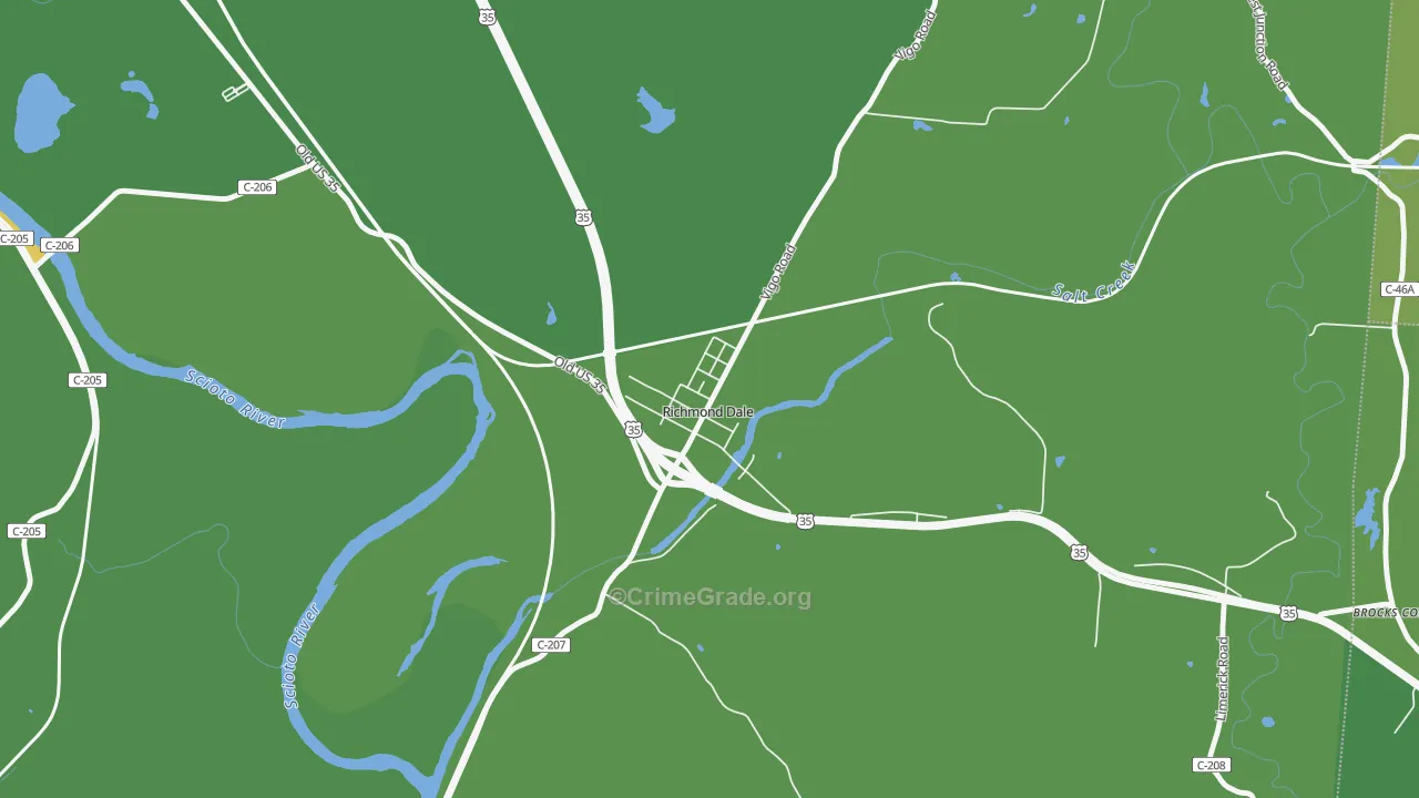 45673, OH Map of Drug-Related Crime Rates