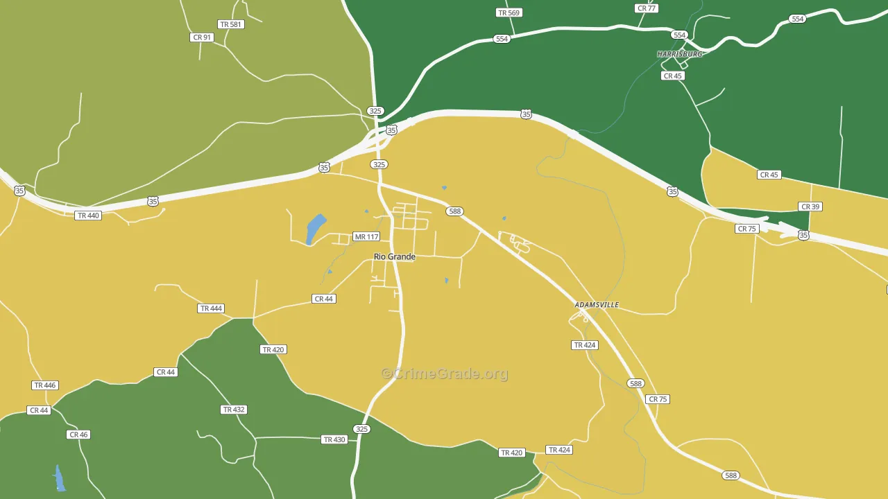 45674, OH Map of Drug-Related Crime Rates