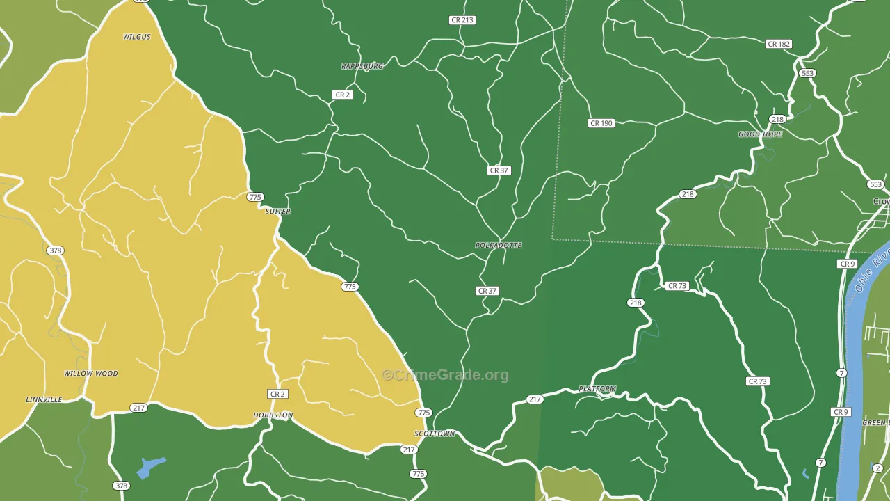 45678, OH Map of Drug-Related Crime Rates