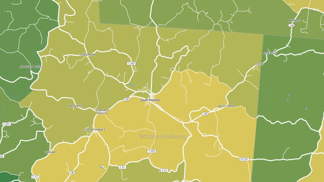 45682, OH Map of Drug-Related Crime Rates