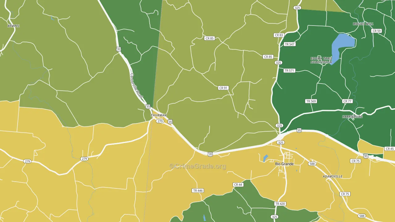 45685, OH Map of Drug-Related Crime Rates