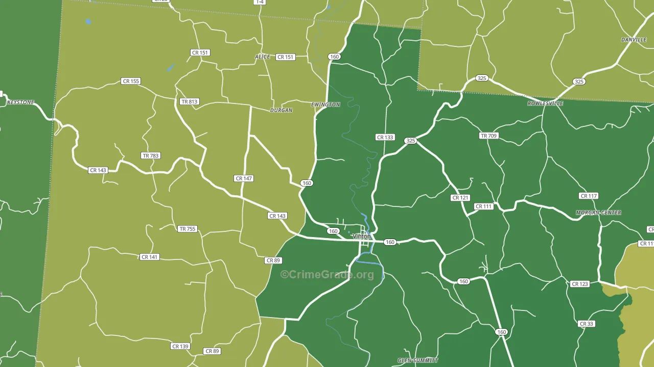 45686, OH Map of Drug-Related Crime Rates