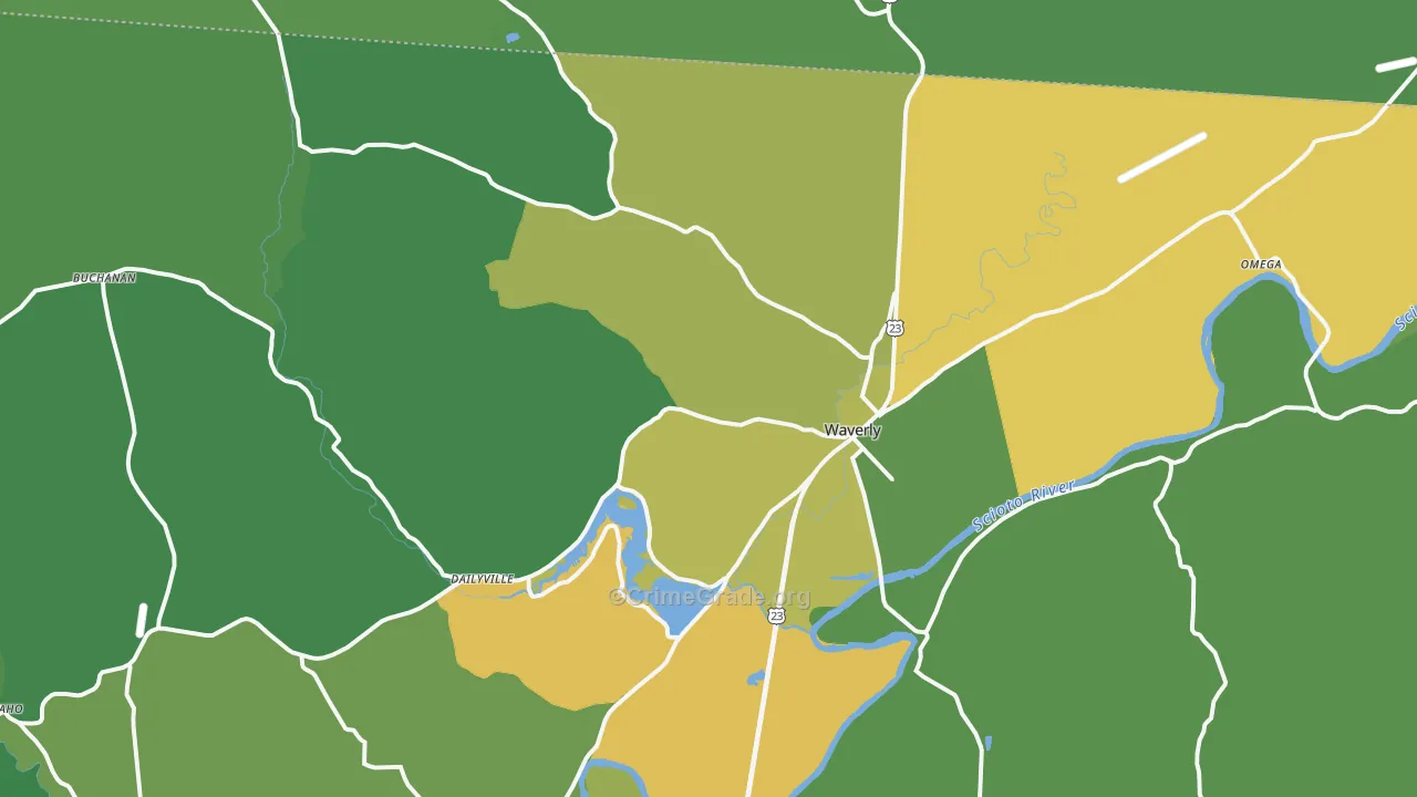 45690, OH Map of Drug-Related Crime Rates