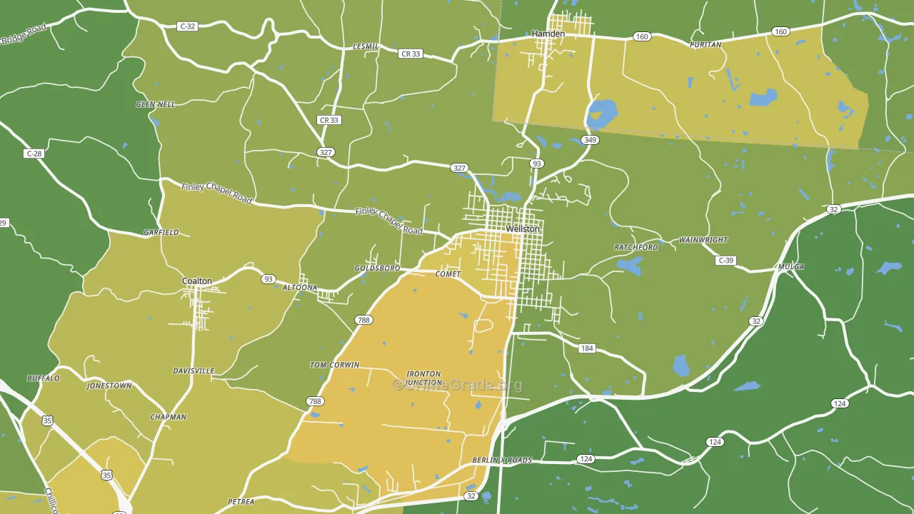 45692, OH Map of Drug-Related Crime Rates