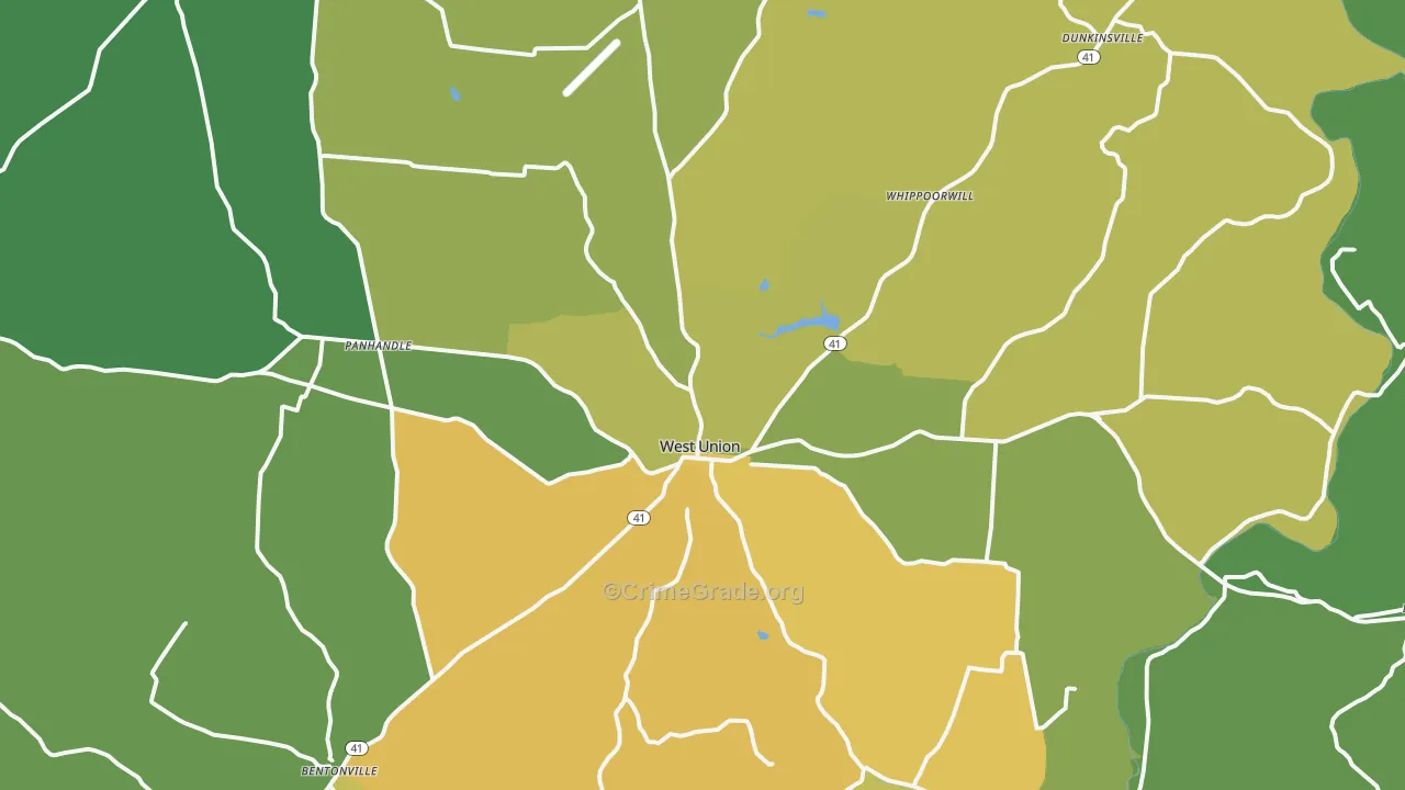 45693, OH Map of Drug-Related Crime Rates