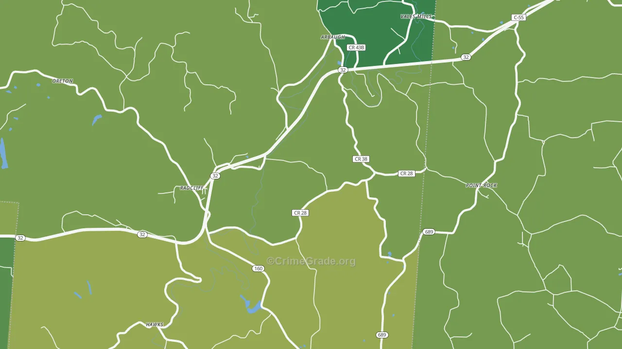 45695, OH Map of Drug-Related Crime Rates