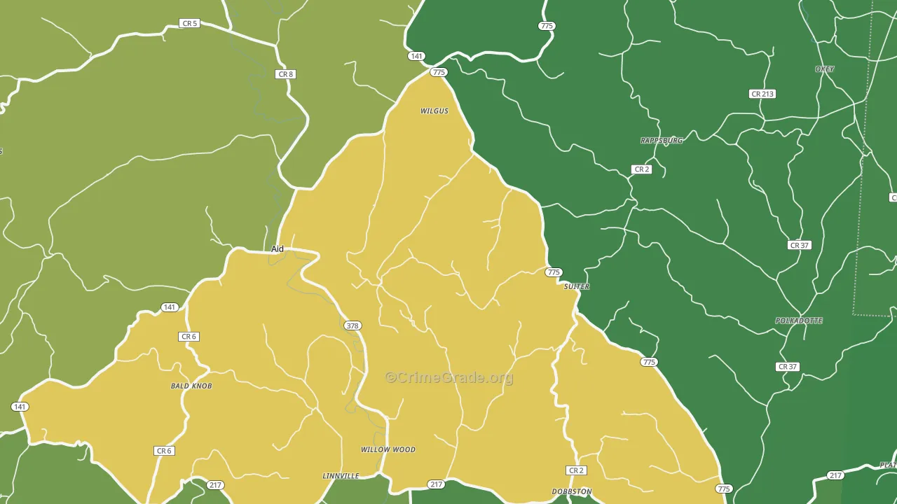 45696, OH Map of Drug-Related Crime Rates