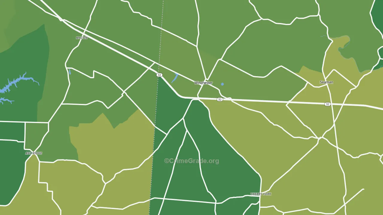 45697, OH Map of Drug-Related Crime Rates