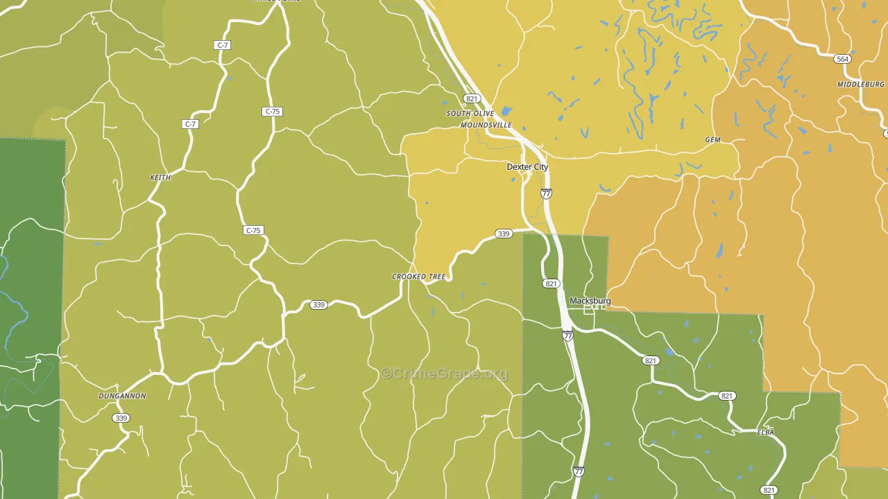 45727, OH Map of Drug-Related Crime Rates