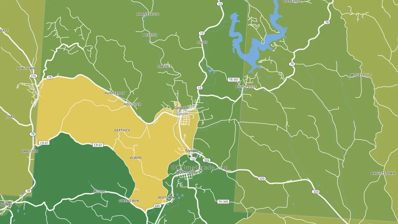 45732, OH Map of Drug-Related Crime Rates