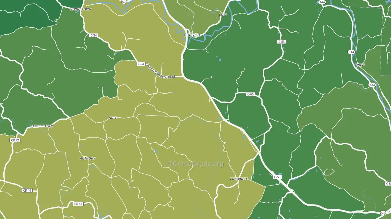 45735, OH Map of Drug-Related Crime Rates