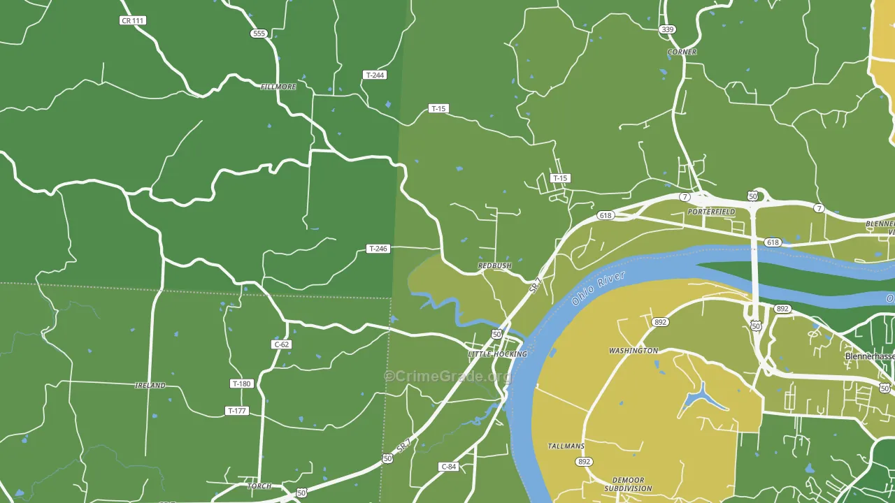 45742, OH Map of Drug-Related Crime Rates