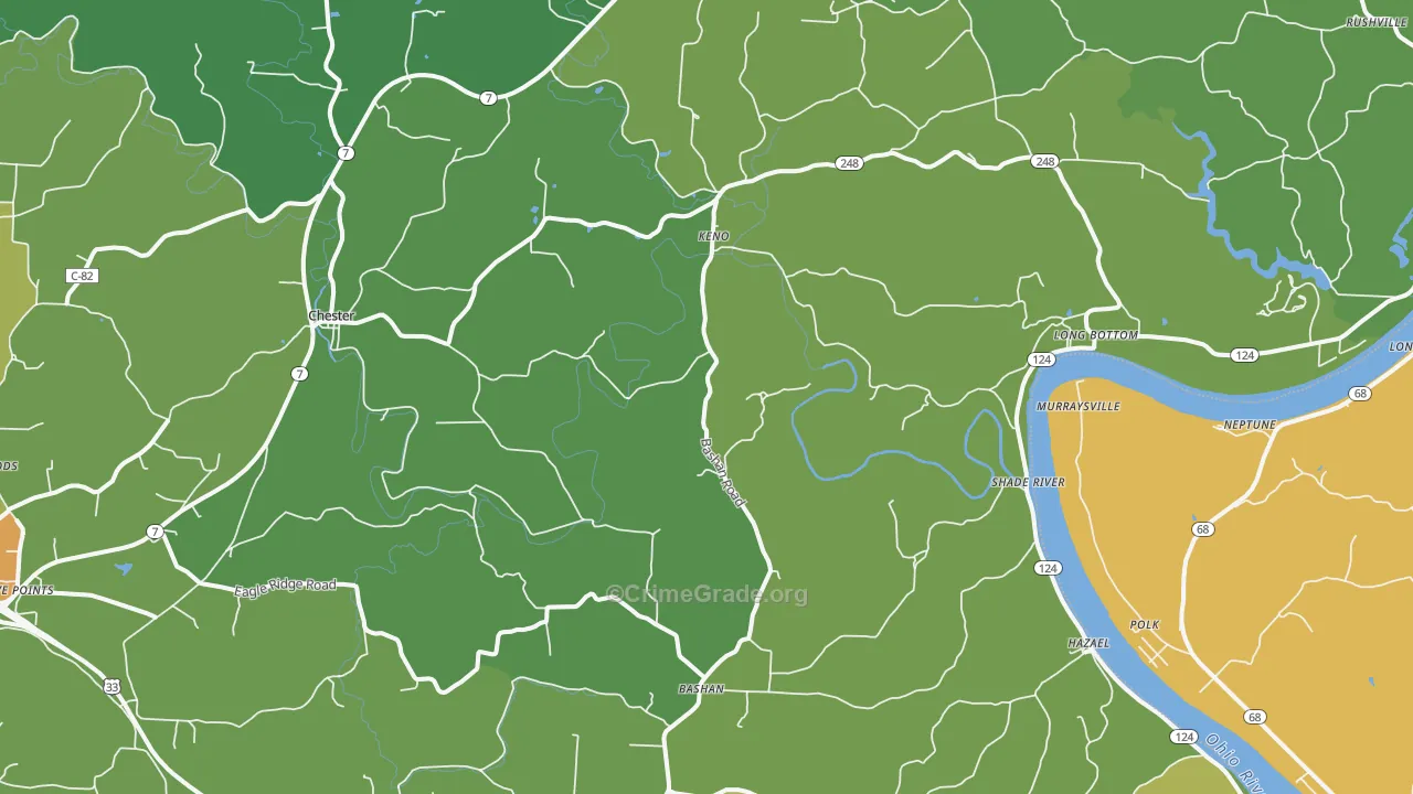 45743, OH Map of Drug-Related Crime Rates