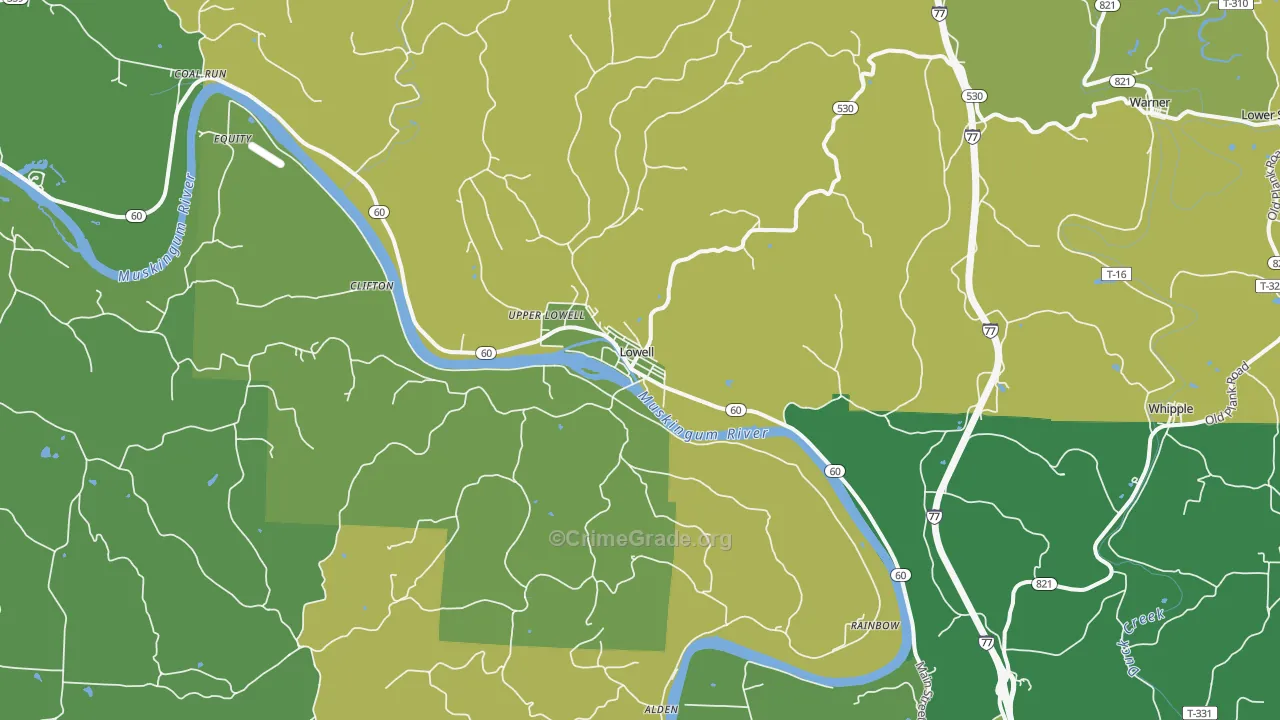 45744, OH Map of Drug-Related Crime Rates