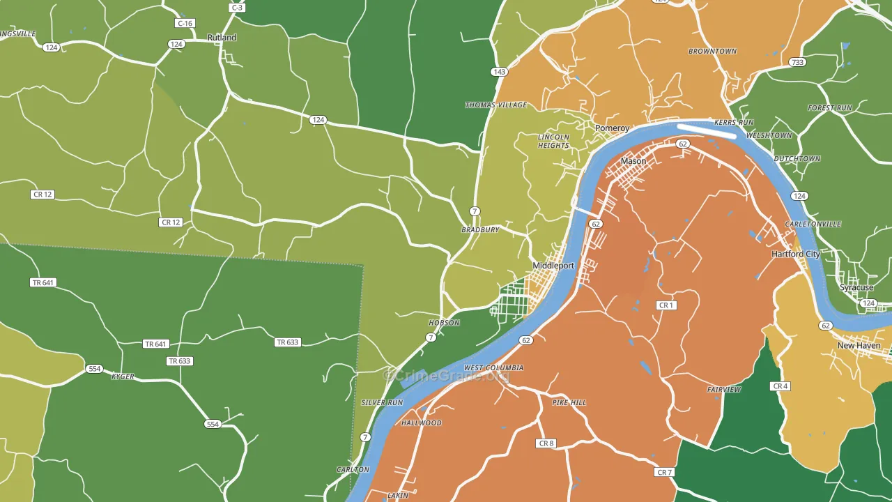 45760, OH Map of Drug-Related Crime Rates