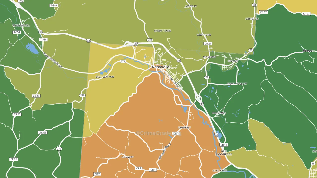 45764, OH Map of Drug-Related Crime Rates