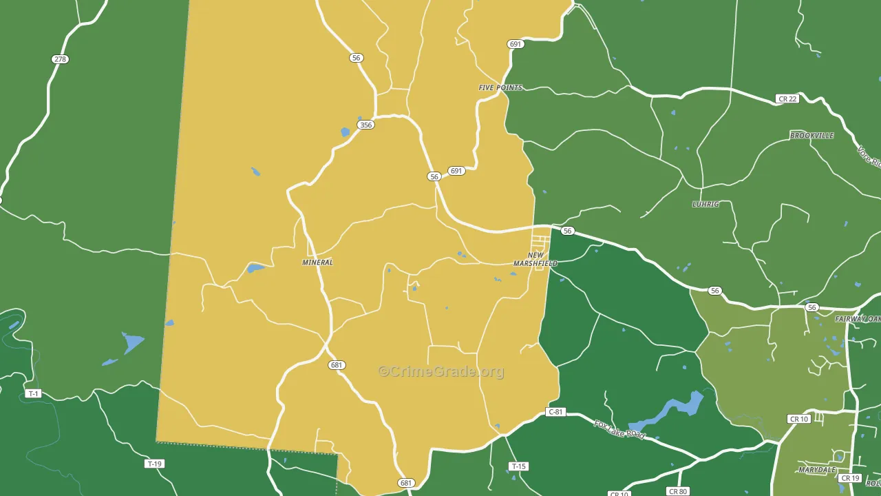 45766, OH Map of Drug-Related Crime Rates