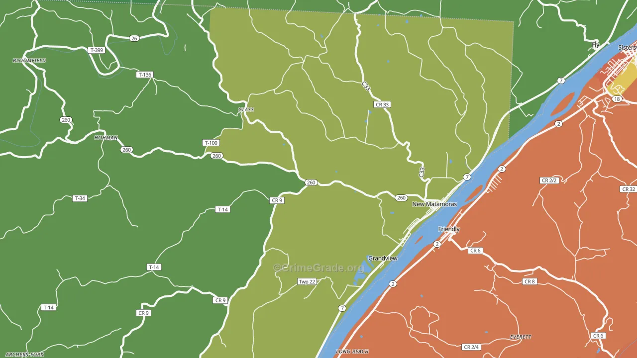 45767, OH Map of Drug-Related Crime Rates