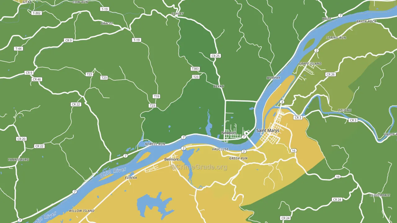 45768, OH Map of Drug-Related Crime Rates