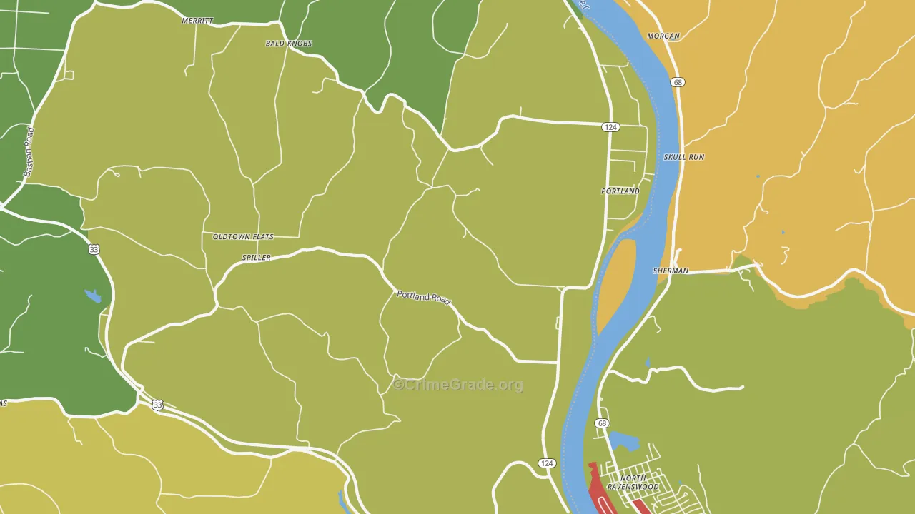 45770, OH Map of Drug-Related Crime Rates