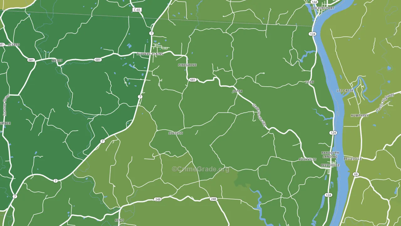 45772, OH Map of Drug-Related Crime Rates