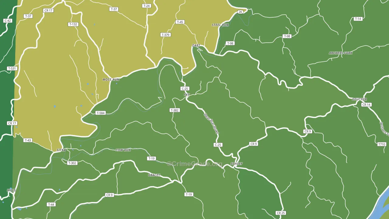 45773, OH Map of Drug-Related Crime Rates