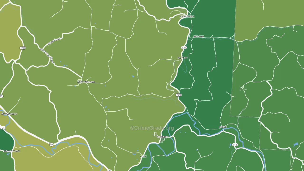45778, OH Map of Drug-Related Crime Rates