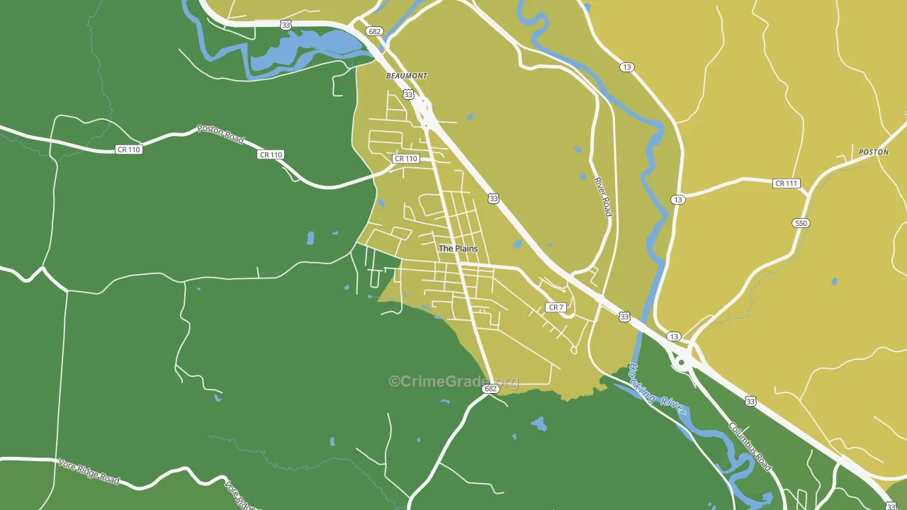 45780, OH Map of Drug-Related Crime Rates