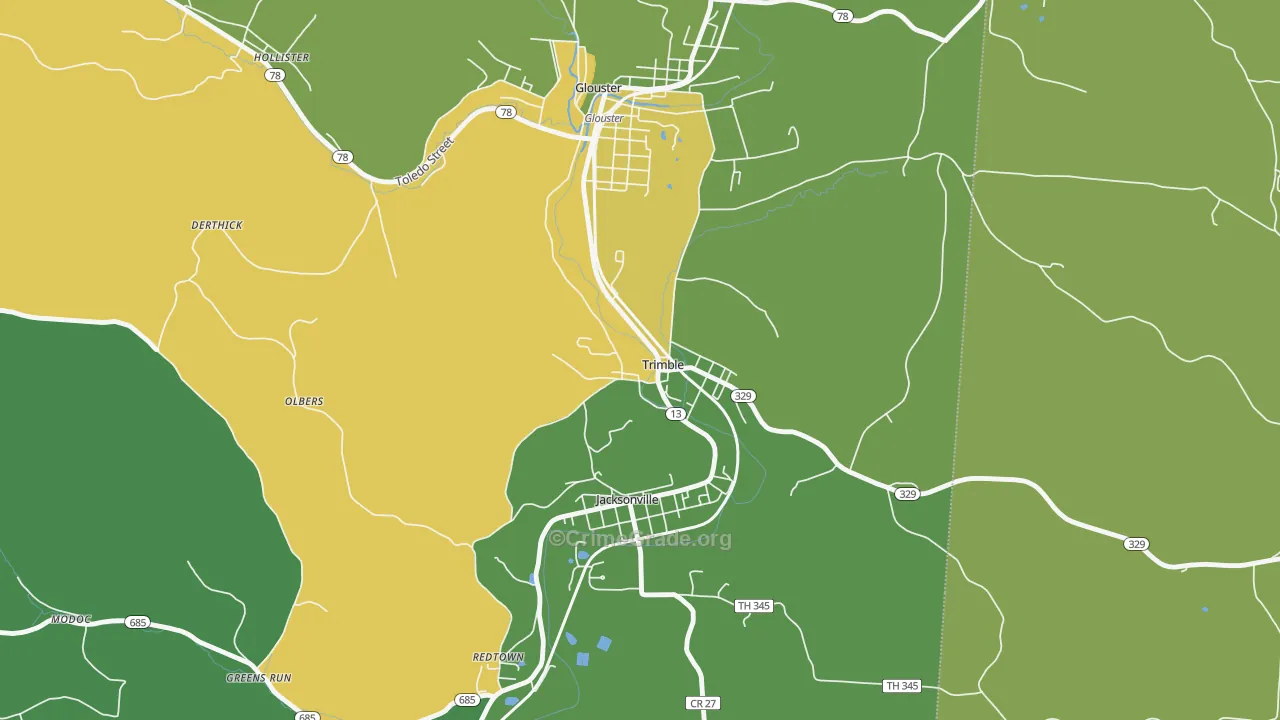 45782, OH Map of Drug-Related Crime Rates