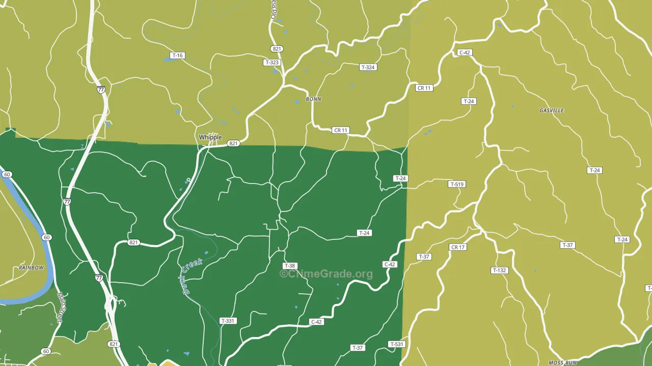 45788, OH Map of Drug-Related Crime Rates