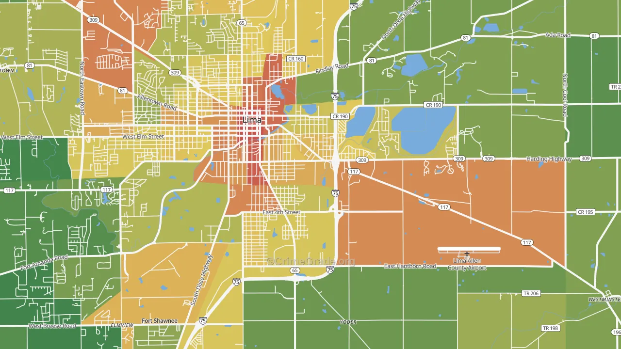 45804, OH Map of Drug-Related Crime Rates