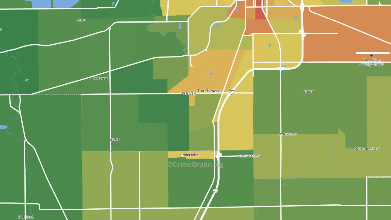 45806, OH Map of Drug-Related Crime Rates