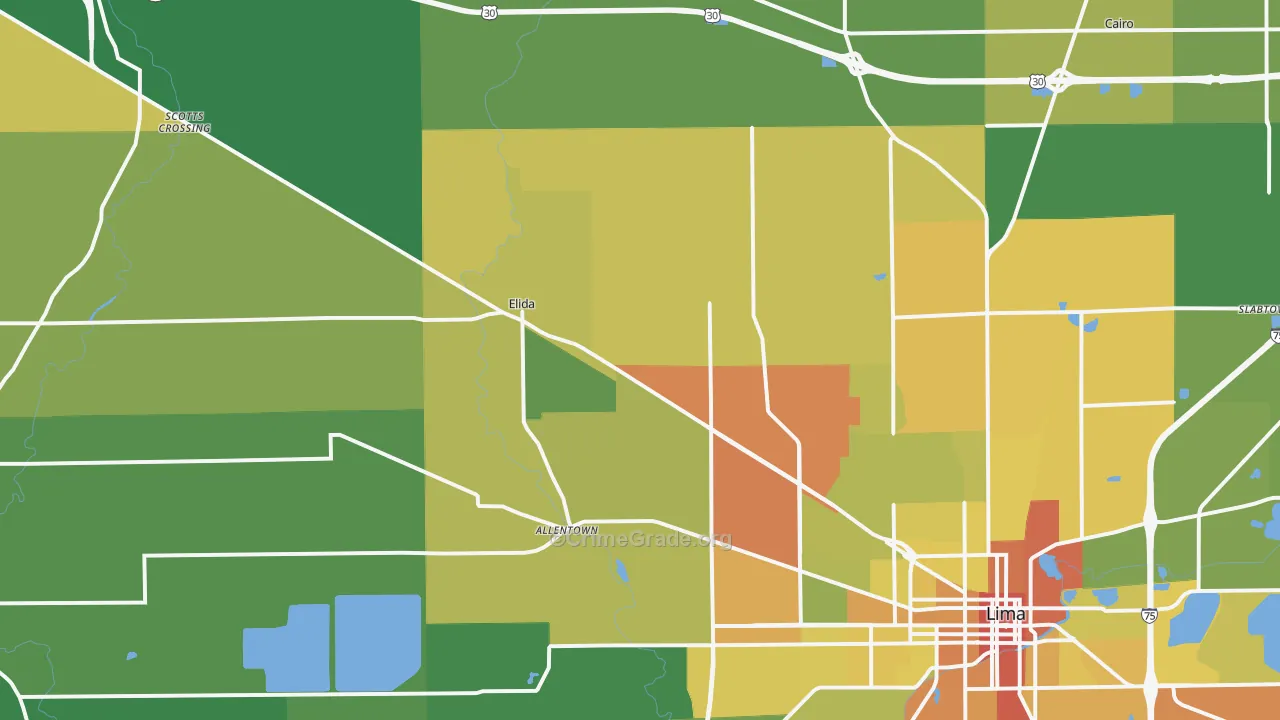 45807, OH Map of Drug-Related Crime Rates