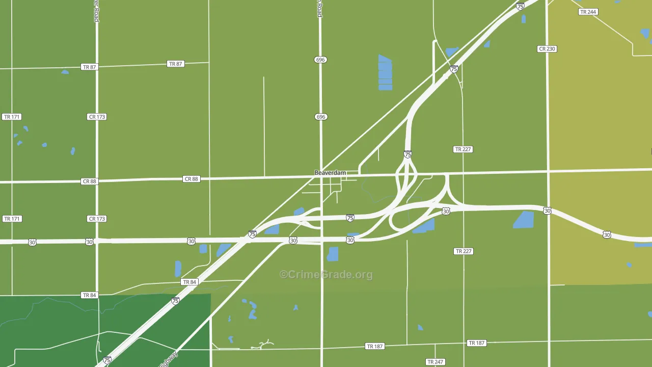 45808, OH Map of Drug-Related Crime Rates