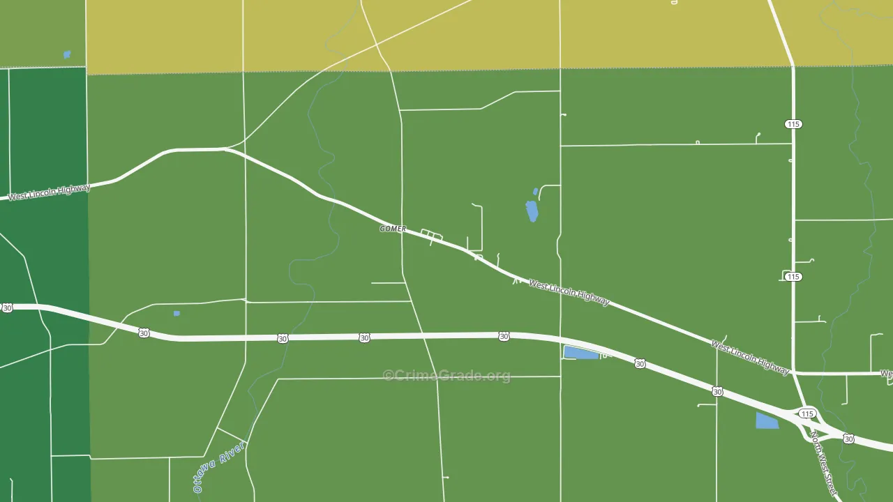 45809, OH Map of Drug-Related Crime Rates
