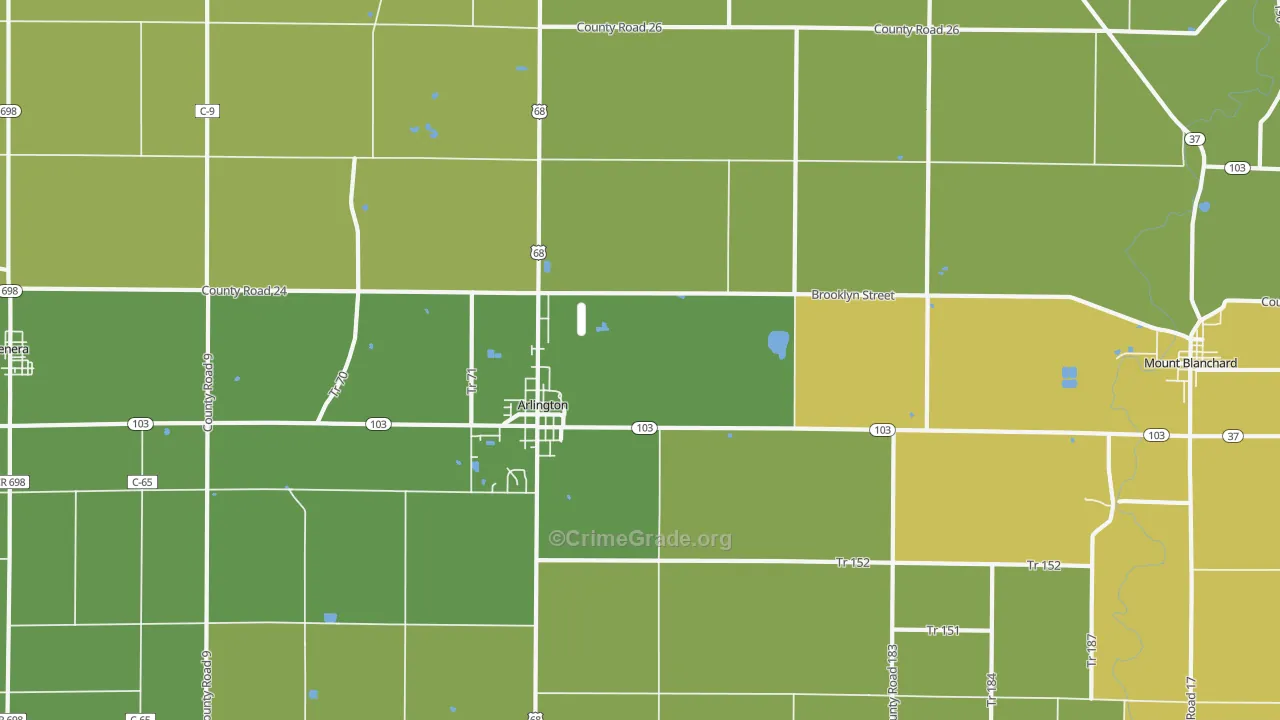 45814, OH Map of Drug-Related Crime Rates